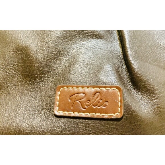 RELIC Animal Print Circular Black/Brown Hobo Crossbody Faux Leather Bag - Picture 2 of 11